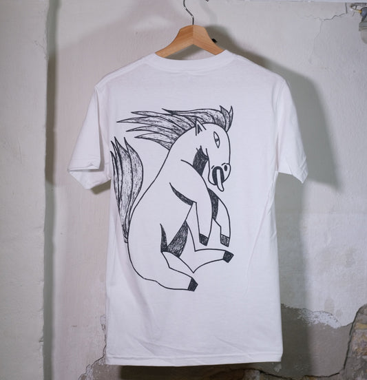 Plaza - T-shirt 'Fem Dyr, Fem Kunstnere' (Annemarie Rongsted - Hest Tee)