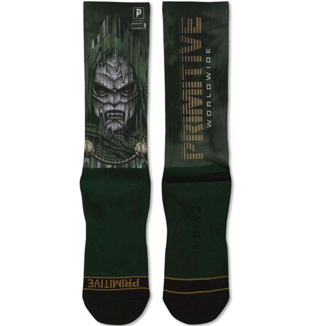 Primitive Skateboarding - Strømper 'Dr. Doom' (Green) - Plazashop