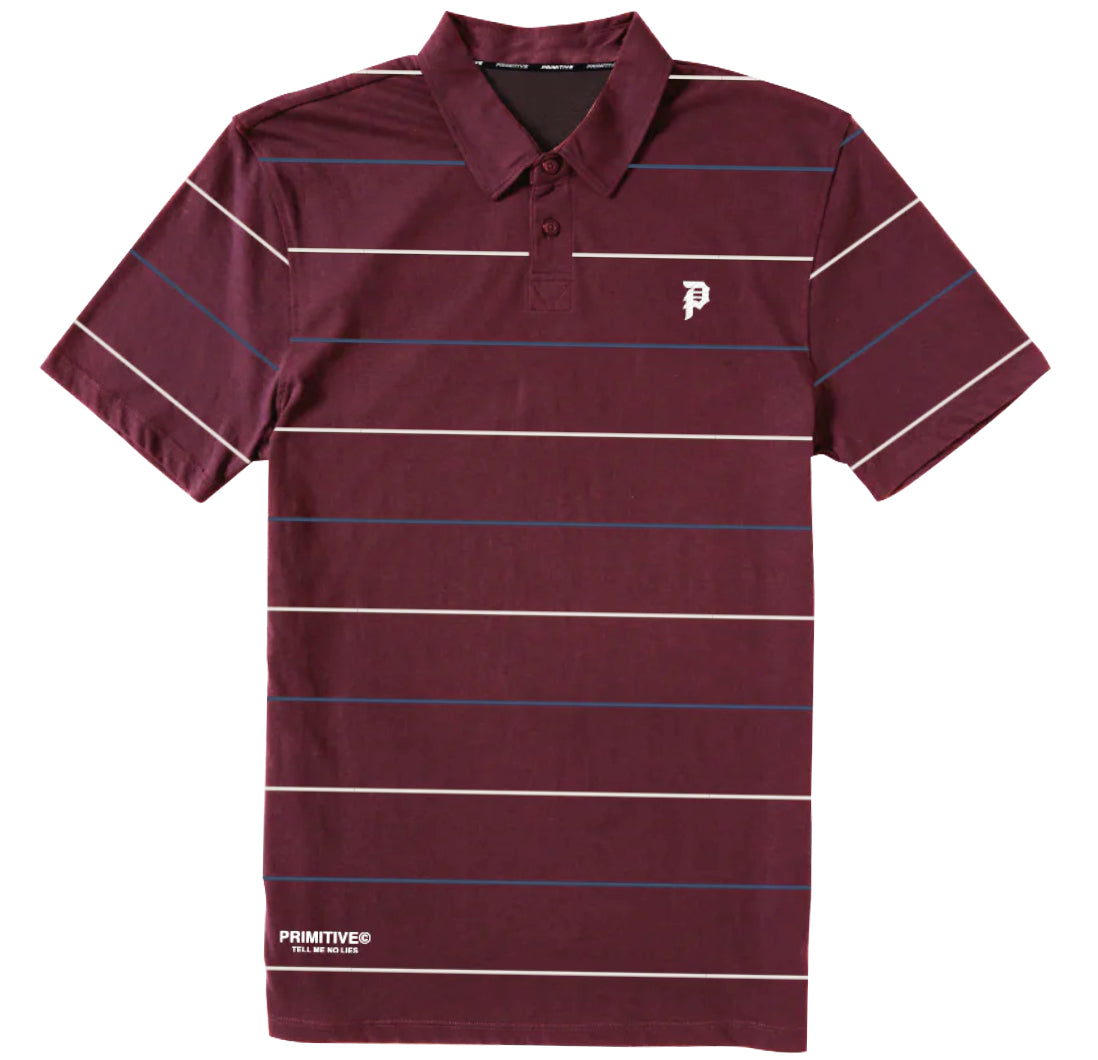 Primitive Skateboarding - T-shirt 'Promises Polo' (Burgundy) - Plazashop