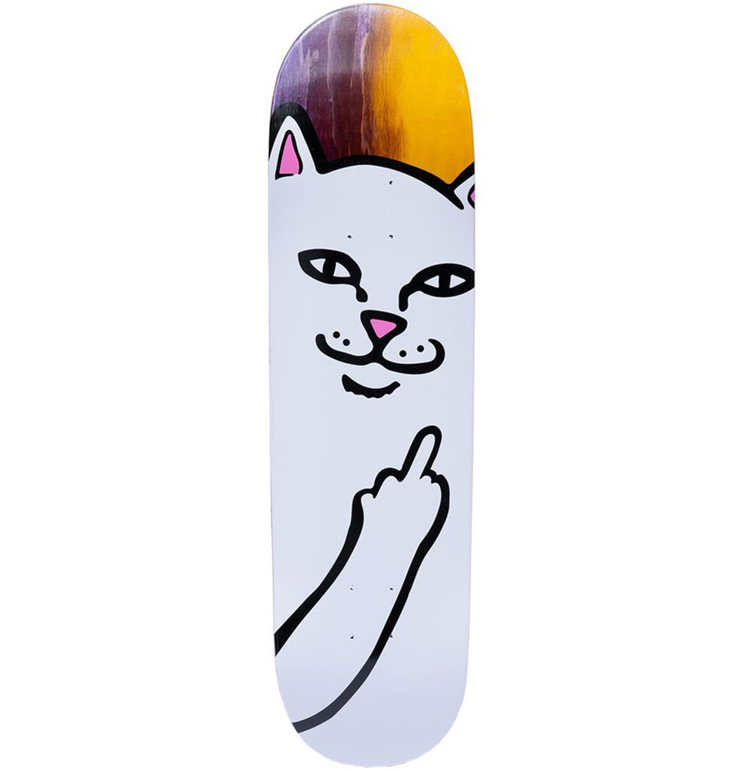 RIPNDIP skateboard med maskotten Lord Nermal som giver fingeren
