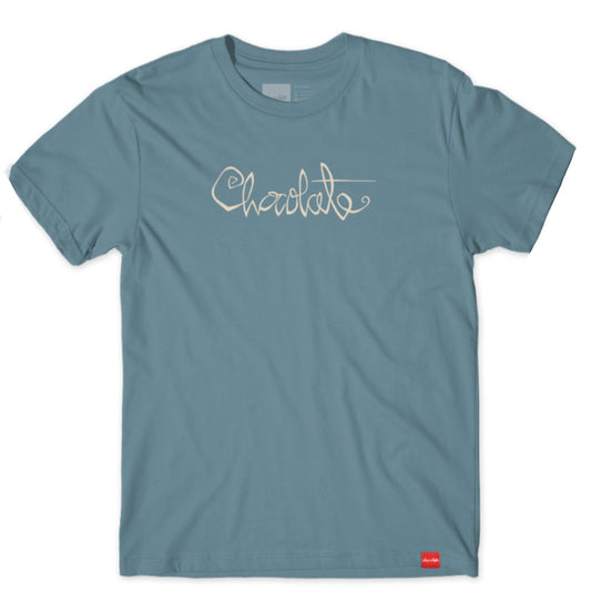 Chocolate Skateboards - T-shirt 'Script Tee' (Stone Blue) - Plazashop