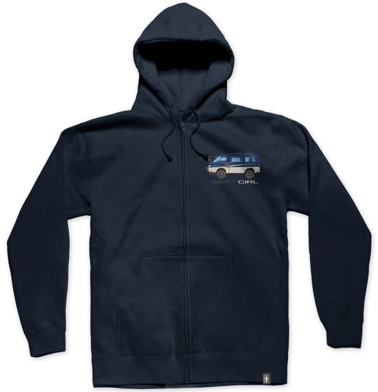 Girl Skateboards - Hoodie 'Outdoor Player Zip Hood' (Navy) - Plazashop