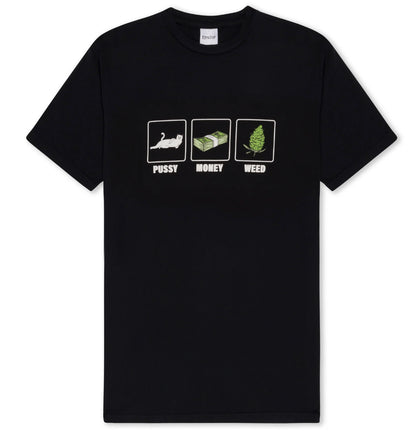 RIPNDIP - T-shirt 'Pussy, Money, Weed Tee' (Black) - Plazashop