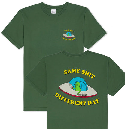 RIPNDIP - T-shirt 'Same Shit Different Day Tee' (Olive) - Plazashop