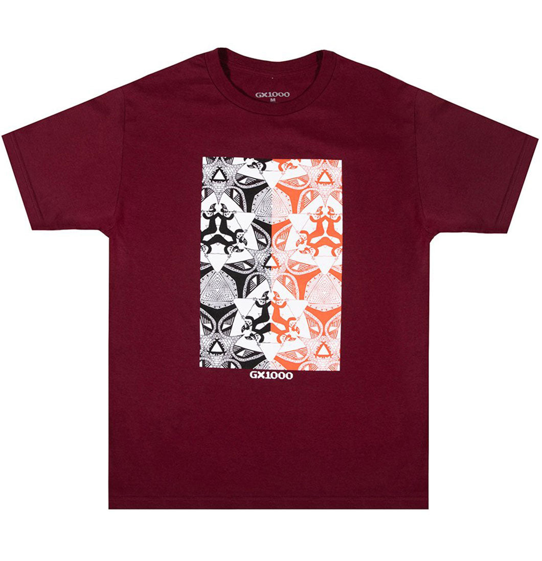 GX1000 - T-shirt 'LSD Escher' (Burgundy) - Plazashop