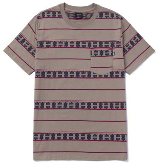 HUF - T-shirt 'Palisades Stripe Knit Top' (Walnut) - Plazashop