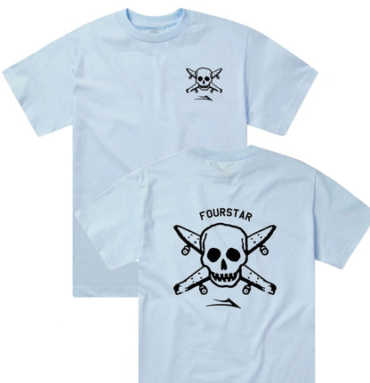 Lakai X Fourstar - T-shirt 'Street Pirate Tee' (Light Blue) - Plazashop