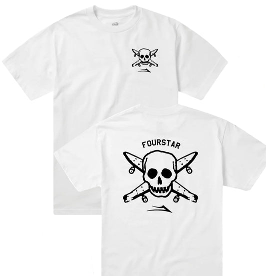 Lakai X Fourstar - T-shirt 'Street Pirate Tee' (White) - Plazashop