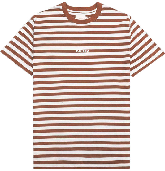 Parlez - T-shirt 'Ladsun Heavy Stripe' (Brown) - Plazashop