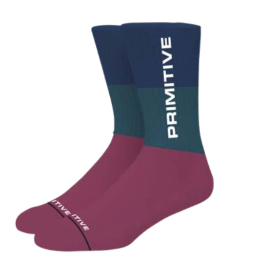 Primitive Skateboarding - Strømper 'Blocked Sock' (Blue) - Plazashop