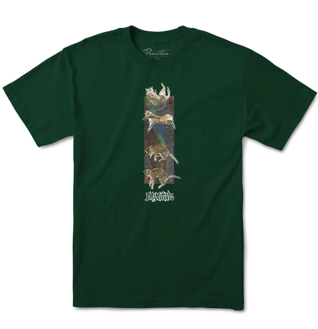 Primitive Skateboarding - T-shirt 'Nine Lives Tee' (Forest Green) - Plazashop