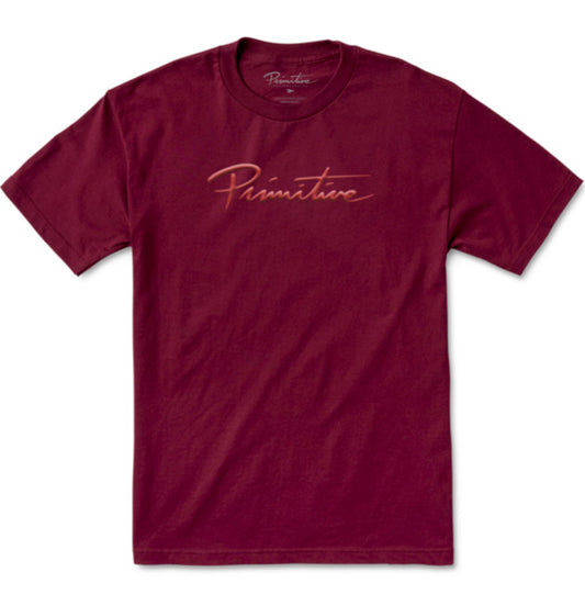Primitive Skateboarding - T-shirt 'Nuevo Puff' (Burgundy) - Plazashop