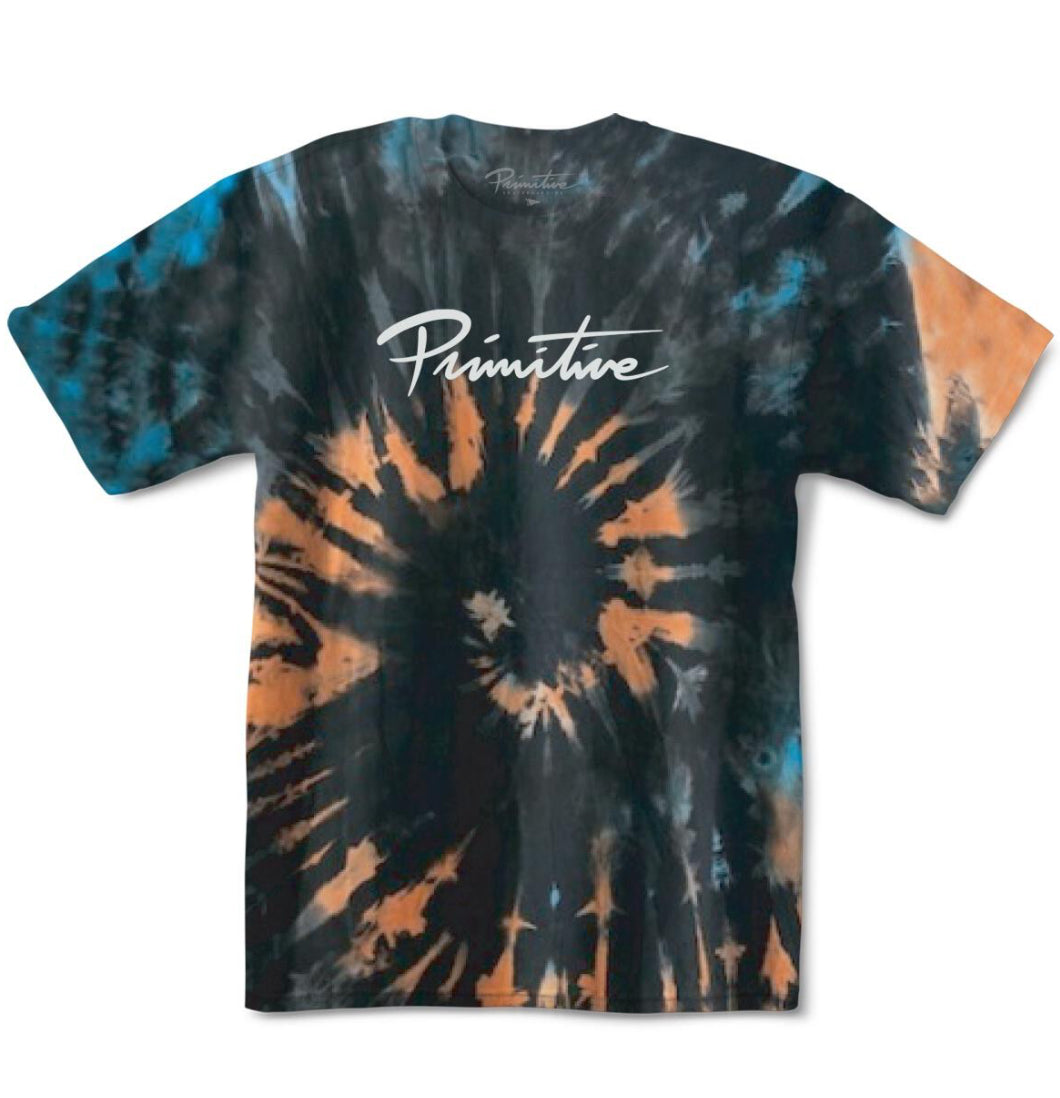Primitive Skateboarding - T-shirt 'Nuevo Script Tee' (Tie Dye) - Plazashop