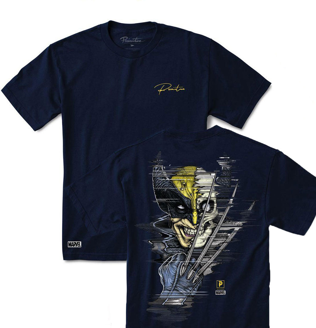 Primitive Skateboarding X Marvel - T-shirt 'Wolverine' (Navy) - Plazashop