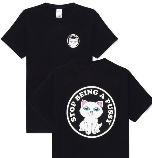 RIPNDIP - T-shirt 'Stop Being A Pussy Tee' (Black) - Plazashop