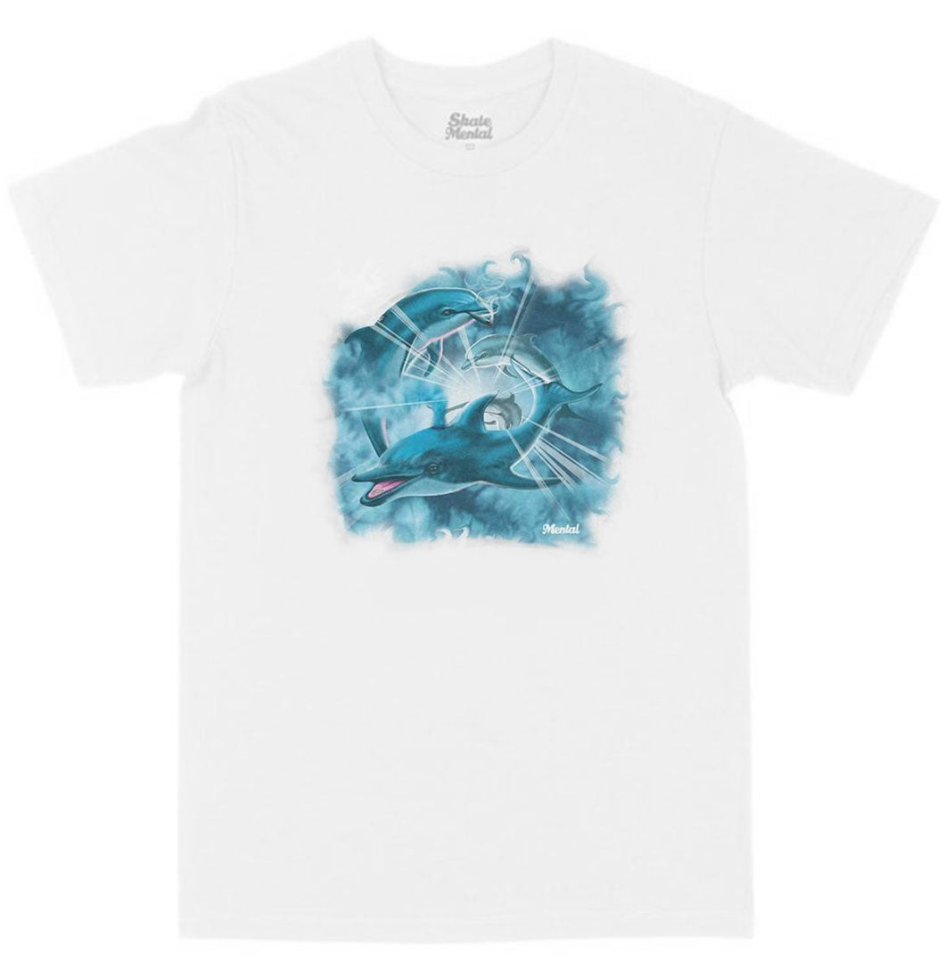 Skate Mental - T-shirt 'Happy Dolphins Tee' (White) - Plazashop