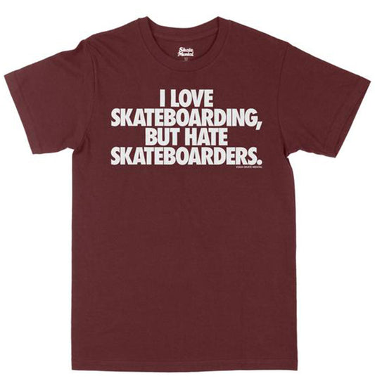 Skate Mental - T-shirt 'Hate Tee' (Burgundy) - Plazashop