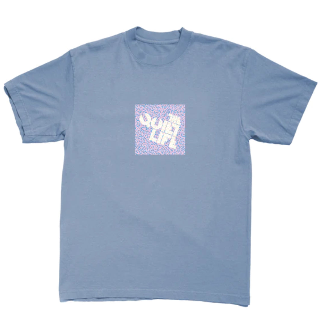 The Quiet Life - T-shirt 'Block Logo Pattern Tee' (Blue) - Plazashop