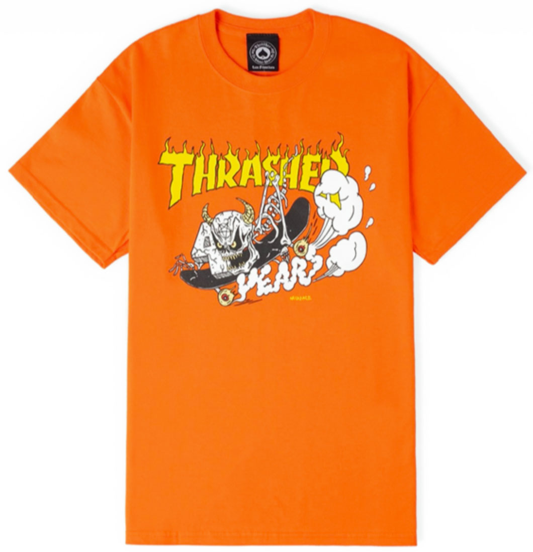 Thrasher Magazine - T-shirt '40 years Neckface Tee' (Orange) - Plazashop