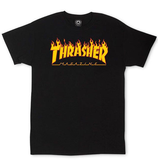 Thrasher Magazine - T-shirt 'Flame Logo Tee' (Black) - Plazashop