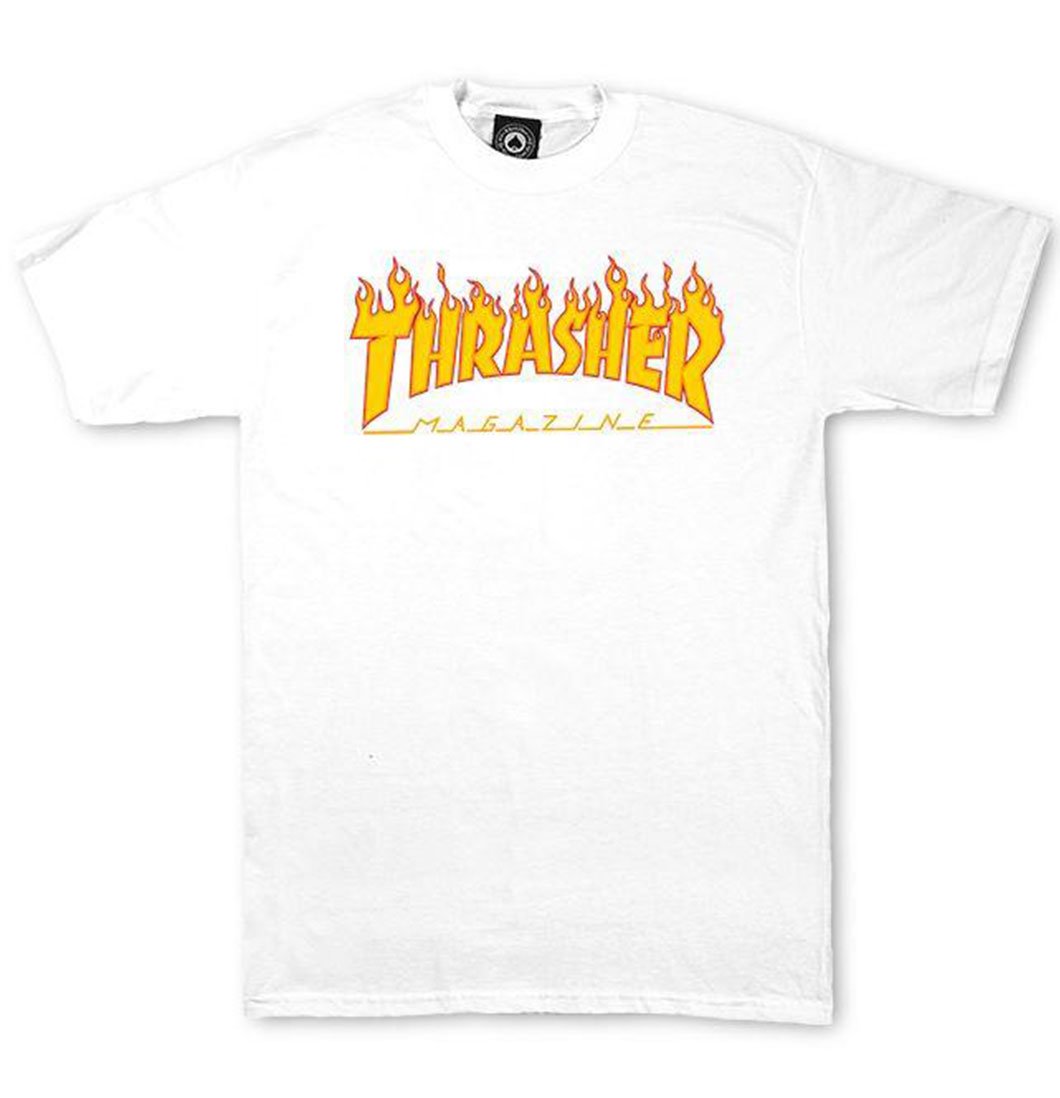 Thrasher Magazine - T-shirt 'Flame Logo Tee' (White) - Plazashop
